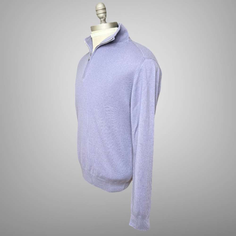 Hermes Long Sleeve 100% Cashmere Mens Quarter Zip Trucker's Sweater EU Size M - Picture 3 of 14